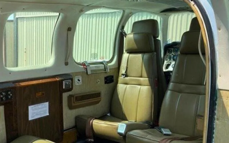 Cabin interior of a 1979 Beechcraft Baron 58TC.