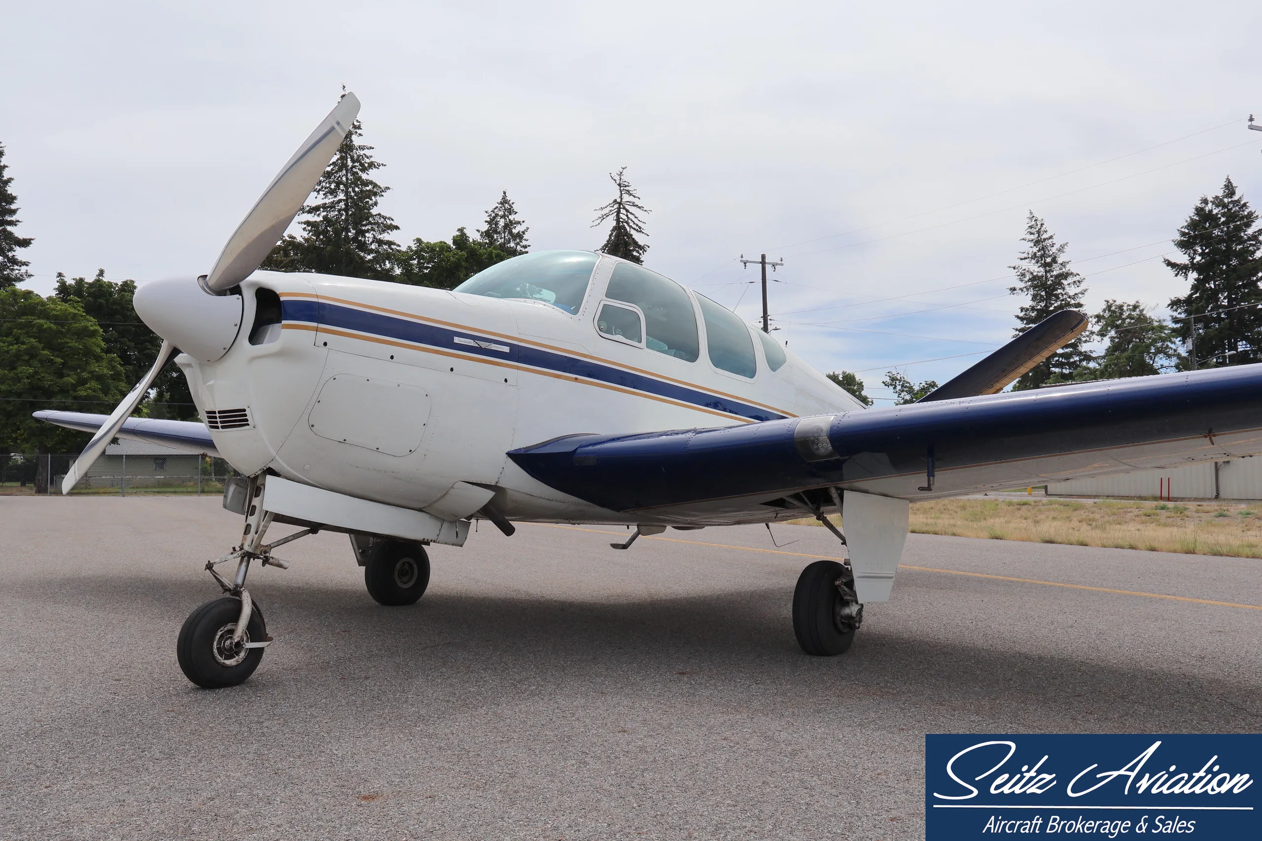 Exterior view of a 1953 Beechcraft D35 Bonanza.