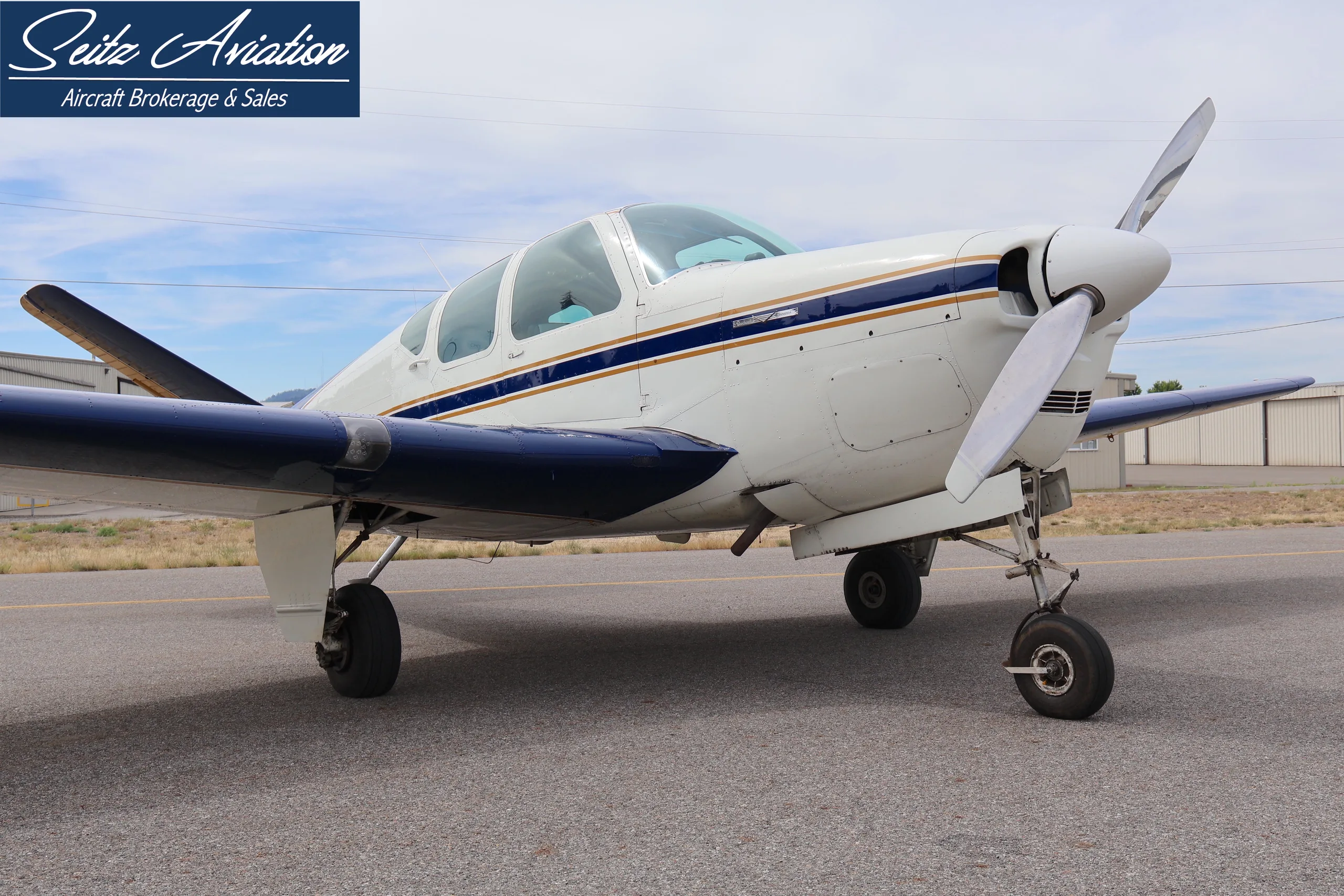 Exterior view of a 1953 Beechcraft D35 Bonanza.