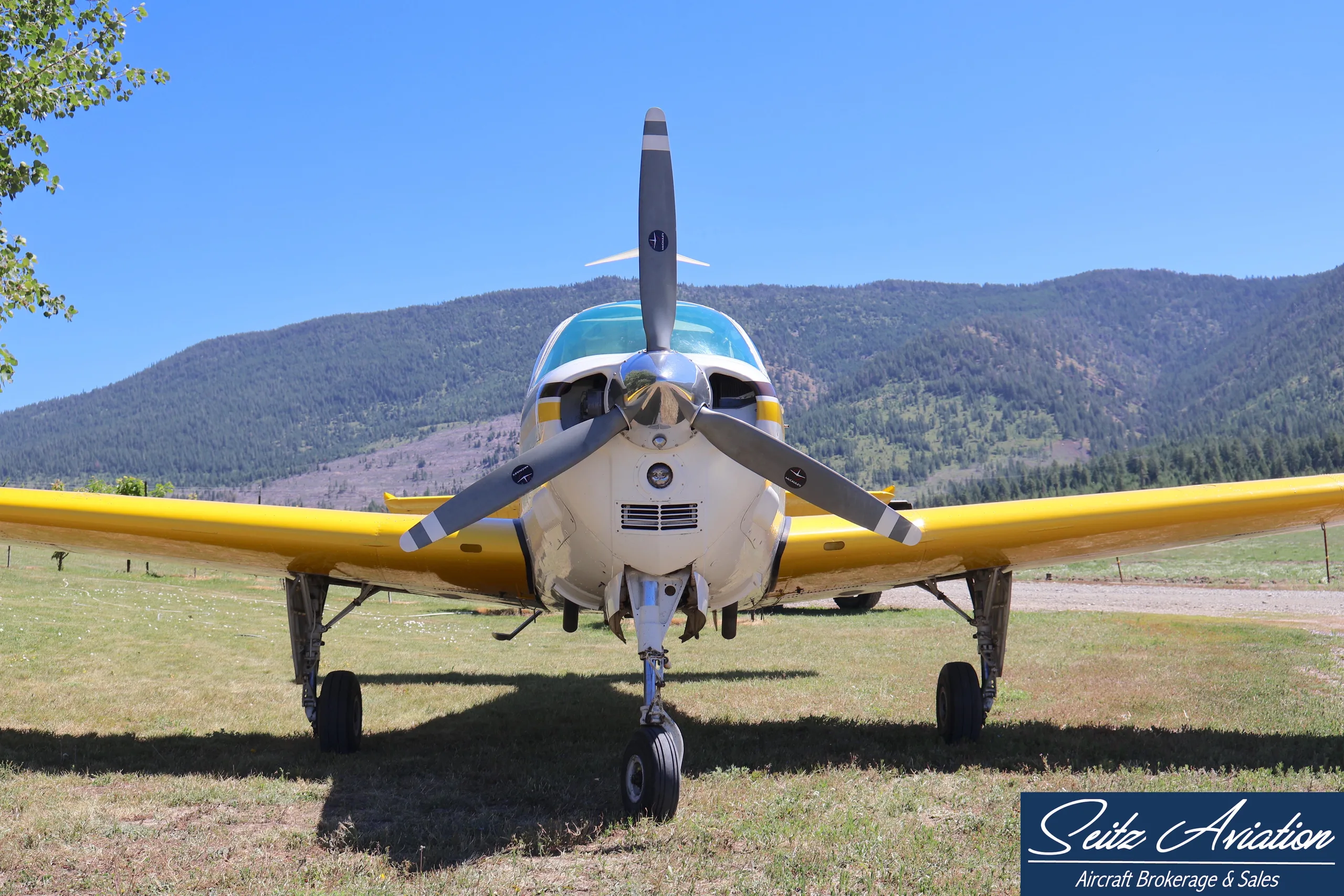 Exterior view of a 1969 Beechcraft E33 Bonanza.
