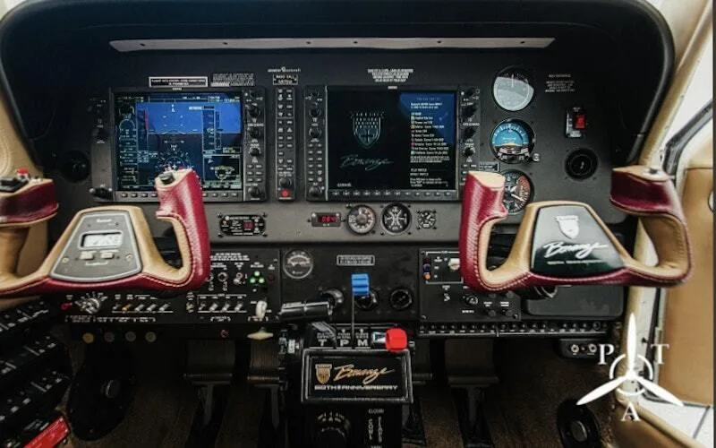 Cockpit and instrument panel of a 2007 Beechcraft G36 Bonanza.