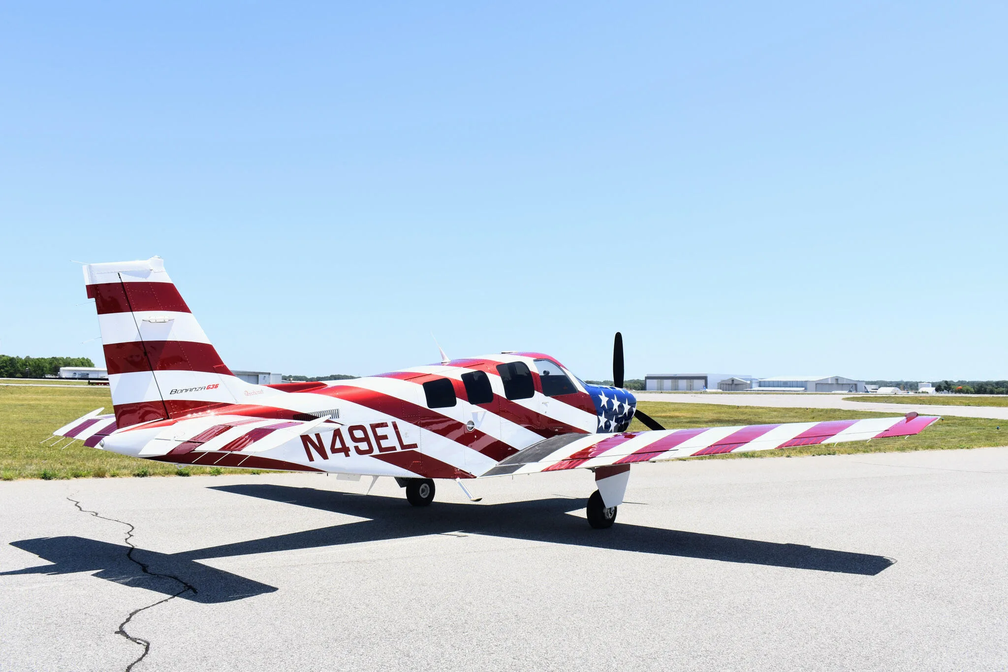 Exterior view of a 2024 Beechcraft G36 Bonanza.