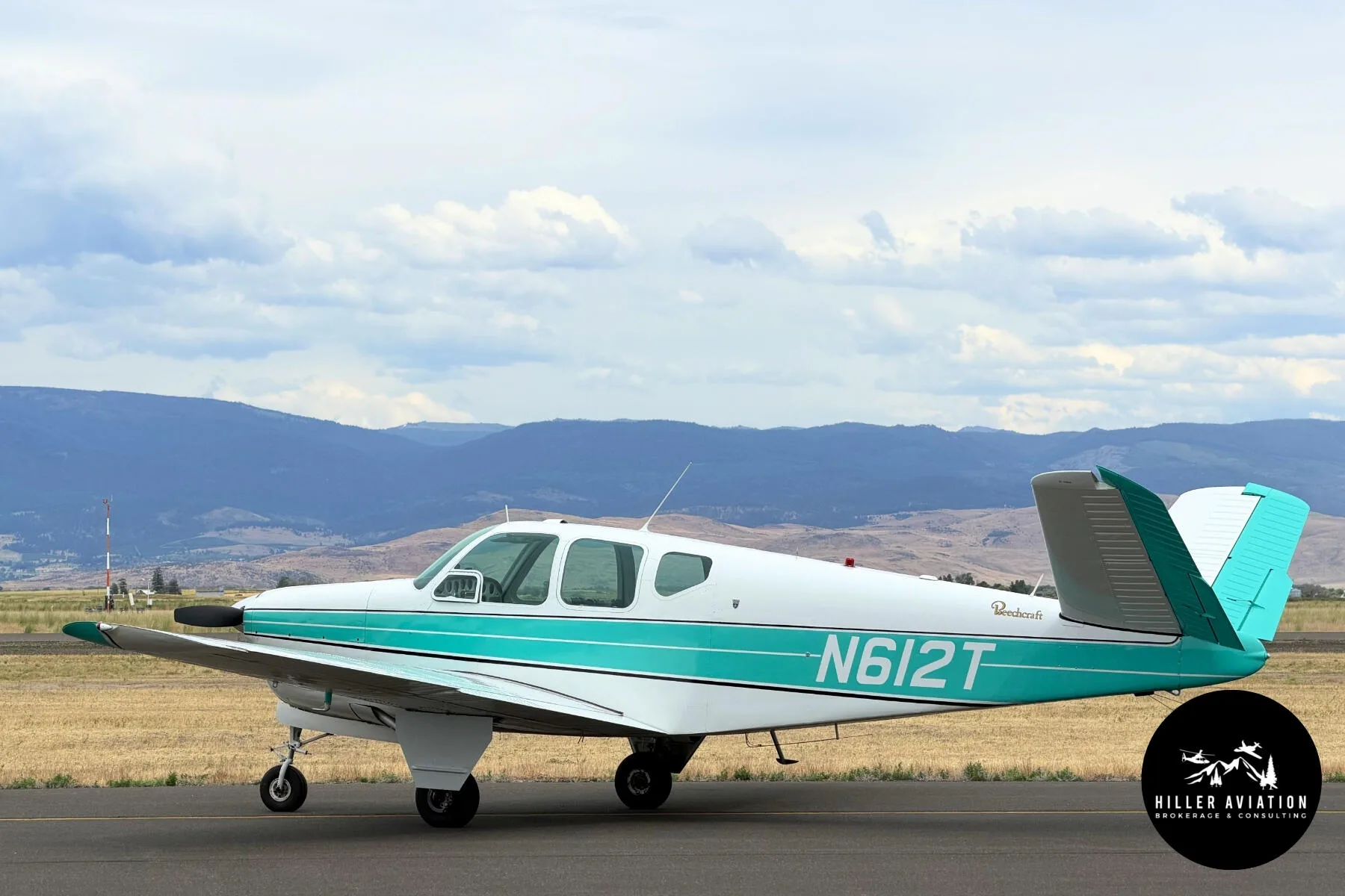Exterior view of a 1958 Beechcraft J35 Bonanza.