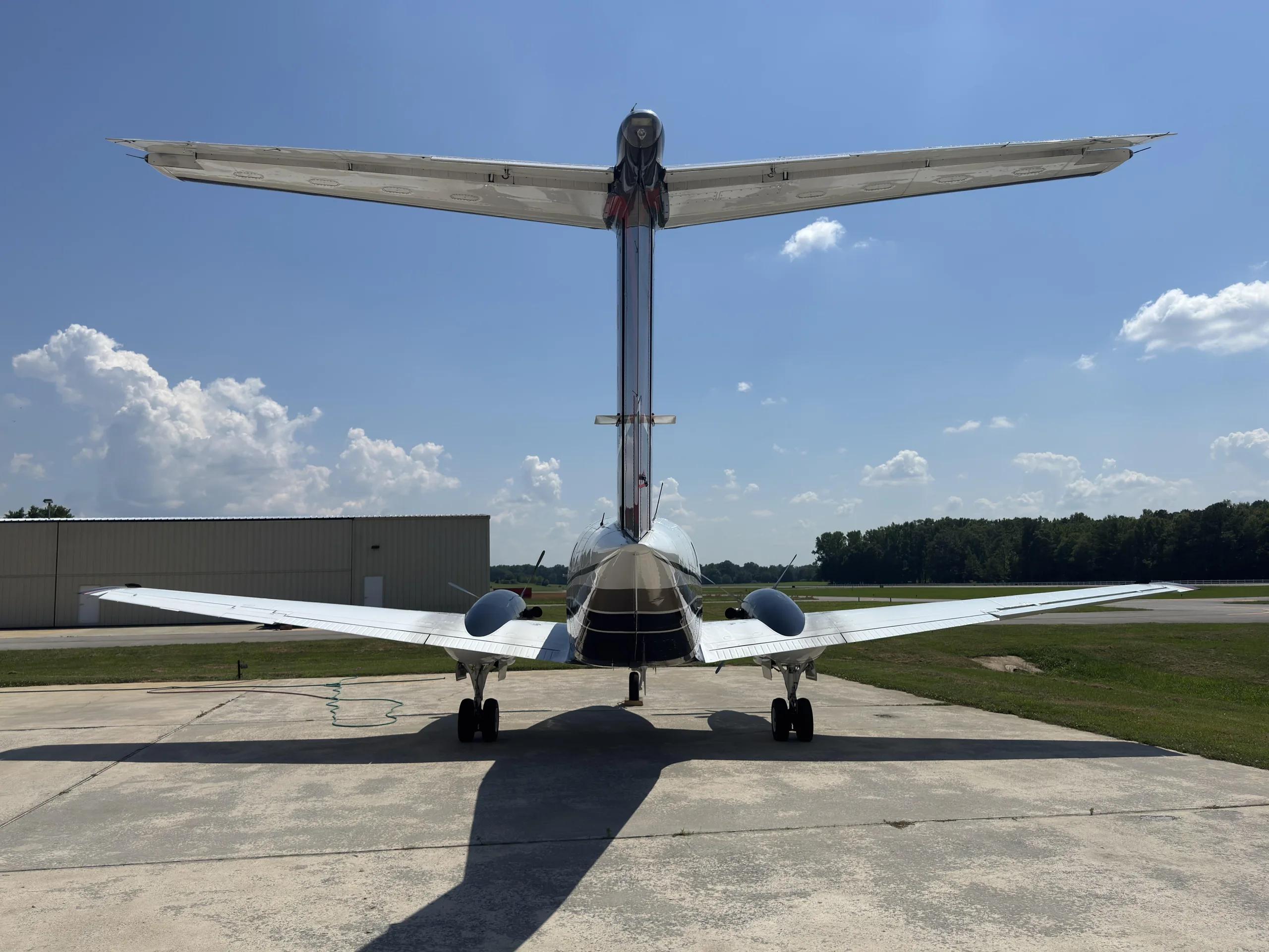 Exterior view of a 1980 Beechcraft King Air F90.
