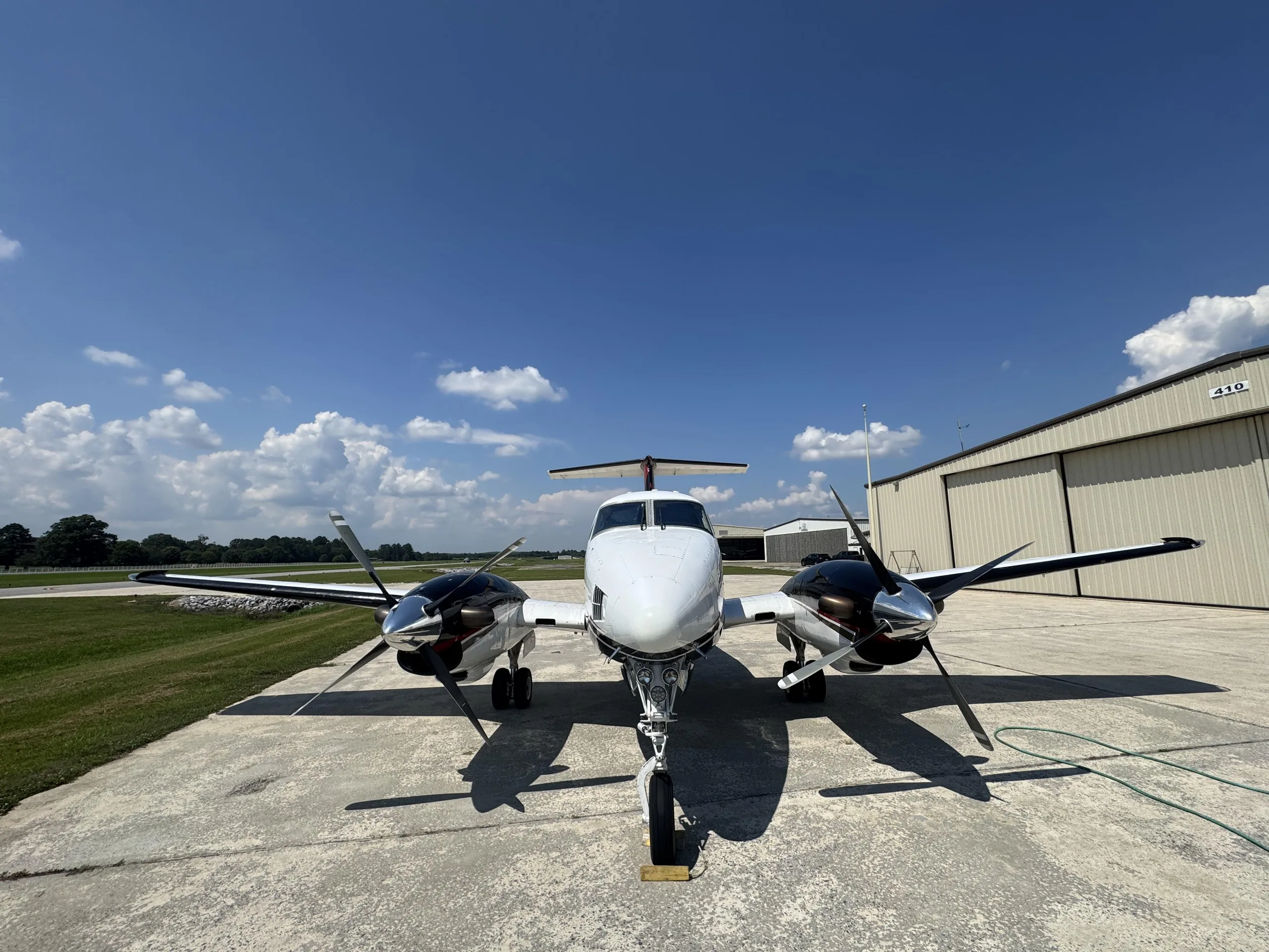 Exterior view of a 1980 Beechcraft King Air F90.