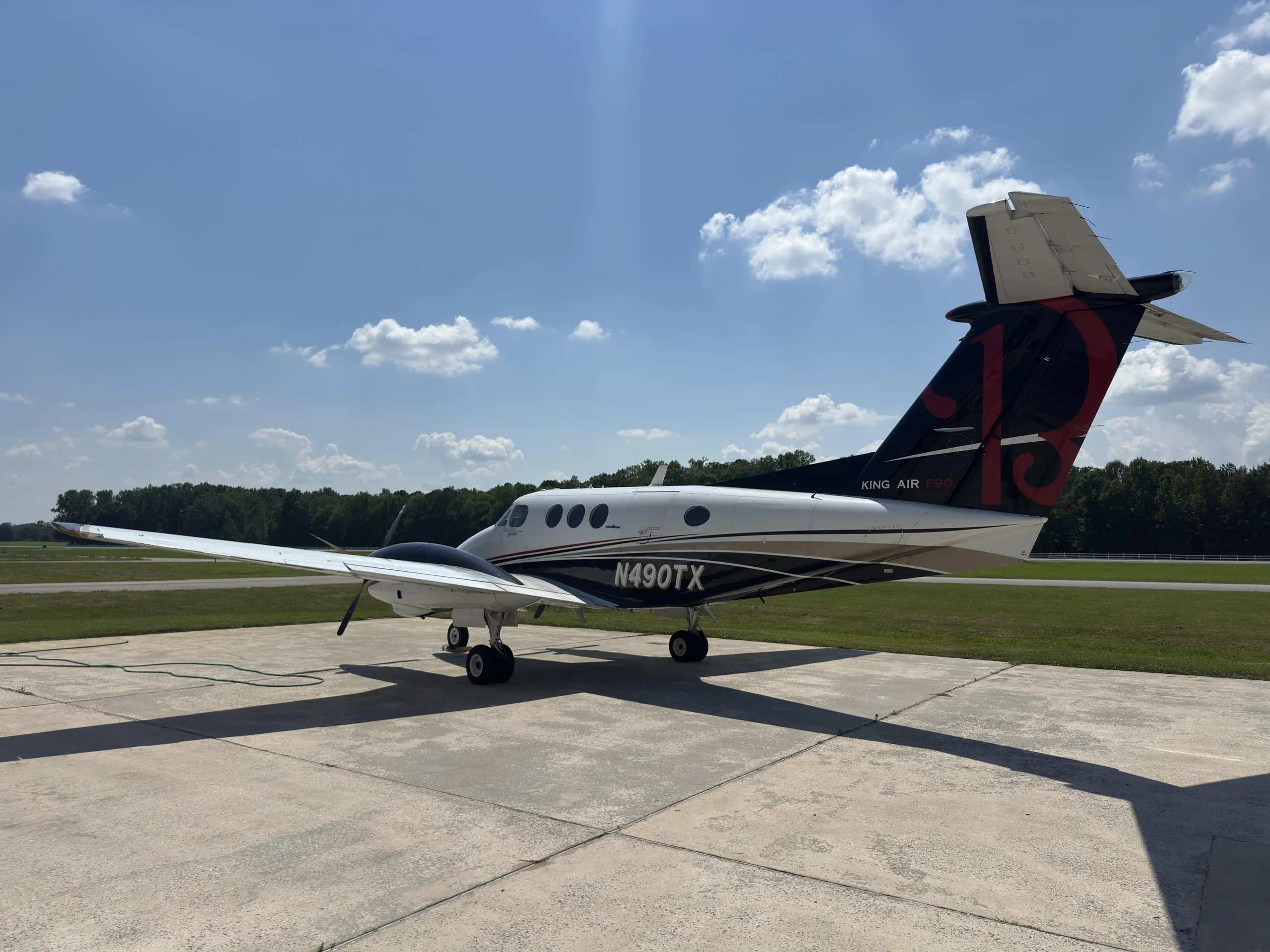Exterior view of a 1980 Beechcraft King Air F90.