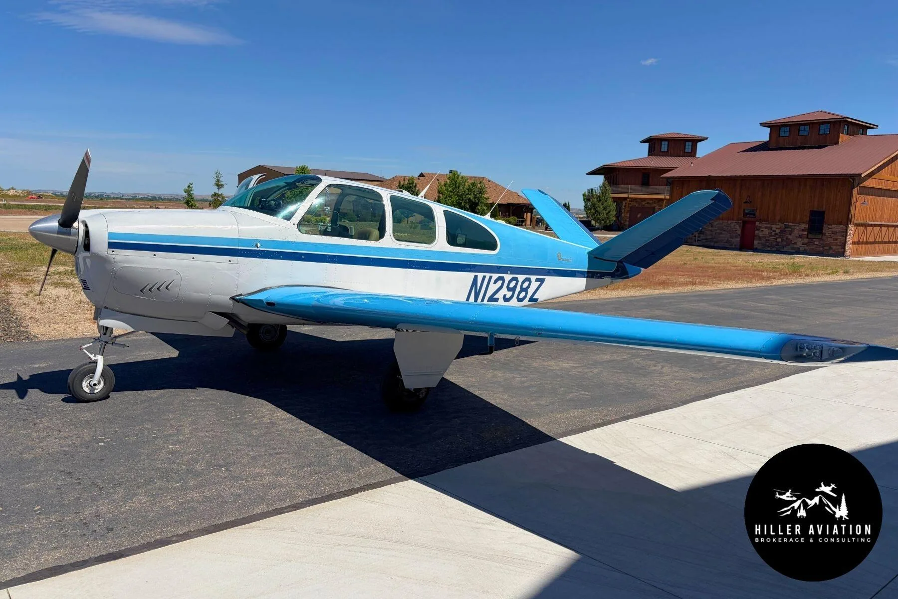 Exterior view of a 1961 Beechcraft N35 Bonanza.