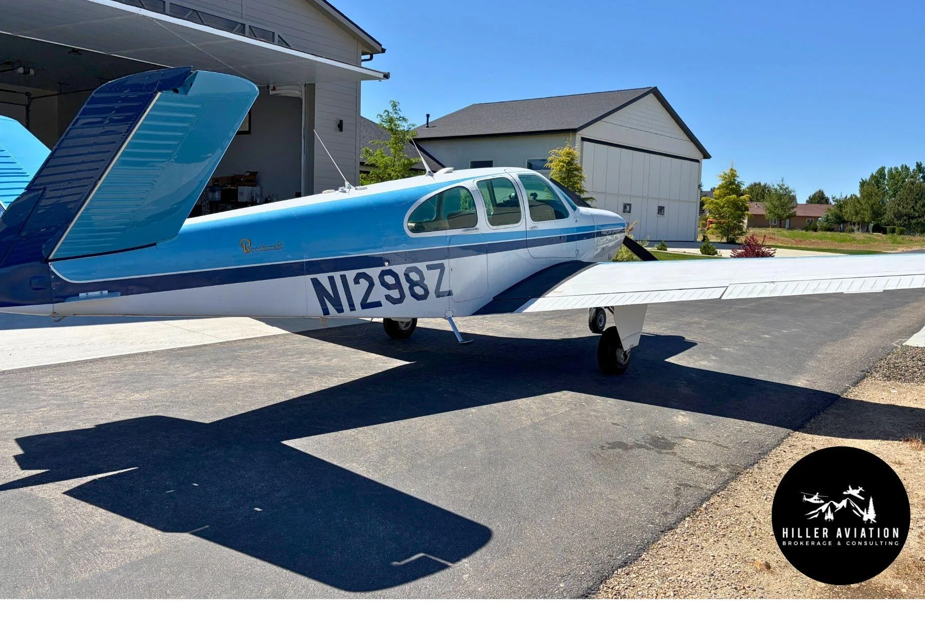Exterior view of a 1961 Beechcraft N35 Bonanza.