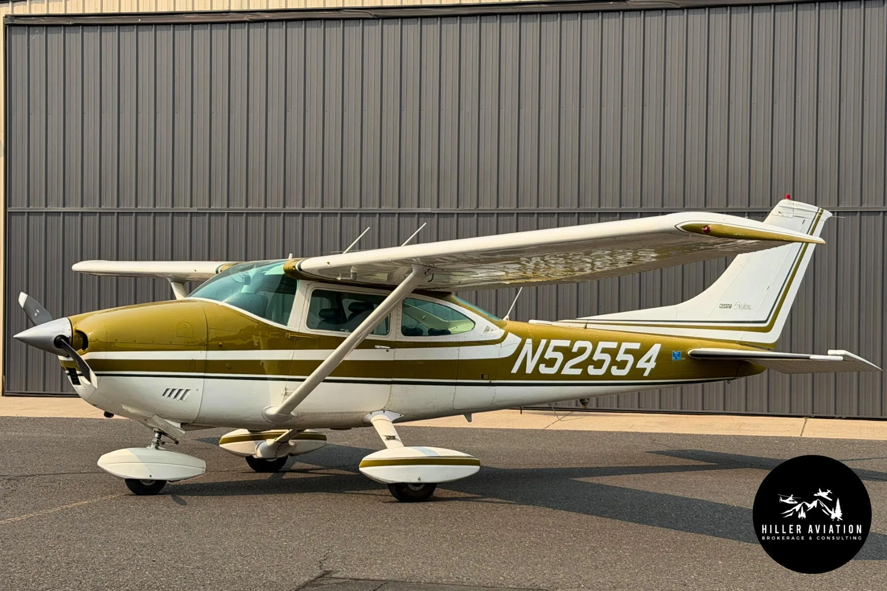 Marketing image of a 1974 Cessna 182P Skylane.