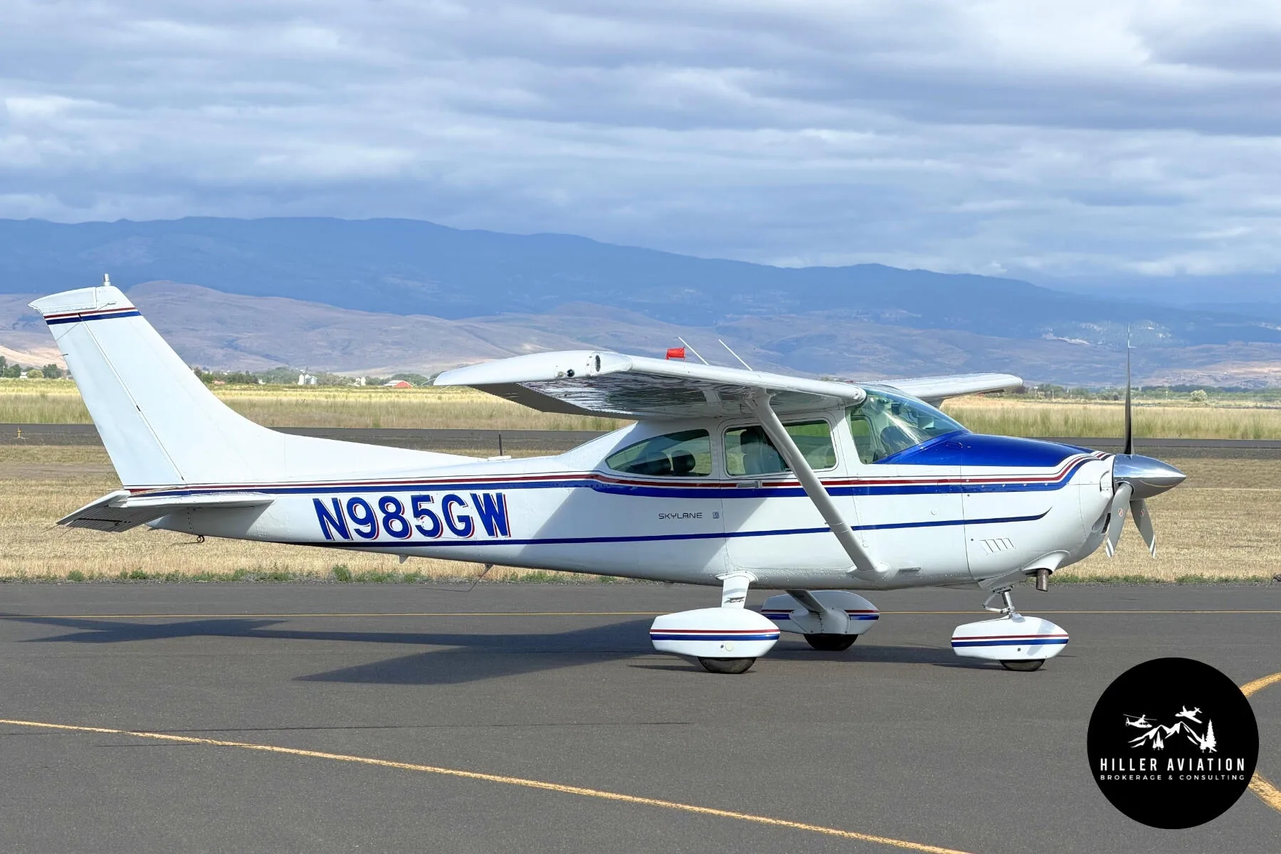 Marketing image of a 1985 Cessna 182R Skylane.