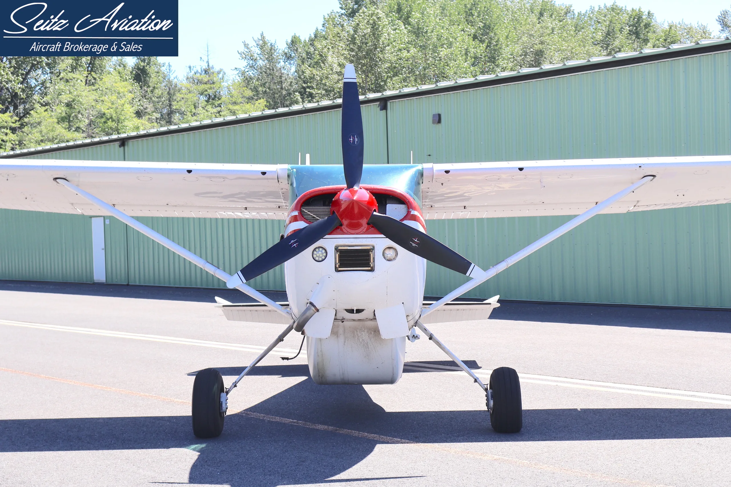 Exterior view of a 1975 Cessna 185F Skywagon.