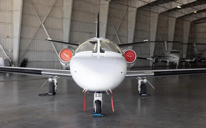 Exterior view of a 1976 Cessna 500 Citation I.