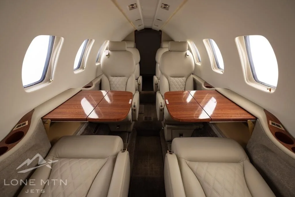 Cabin interior of a 2005 Cessna 550 Citation Bravo.