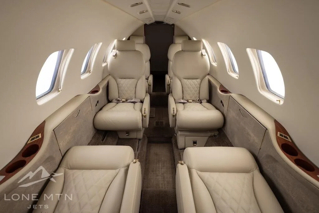 Cabin interior of a 2005 Cessna 550 Citation Bravo.