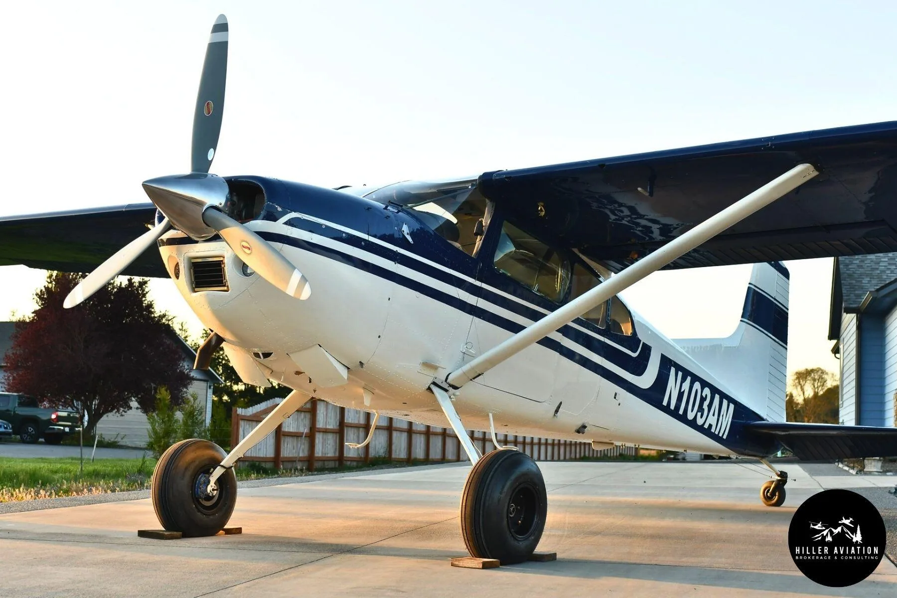 Exterior view of a 1975 Cessna A185F Skywagon.