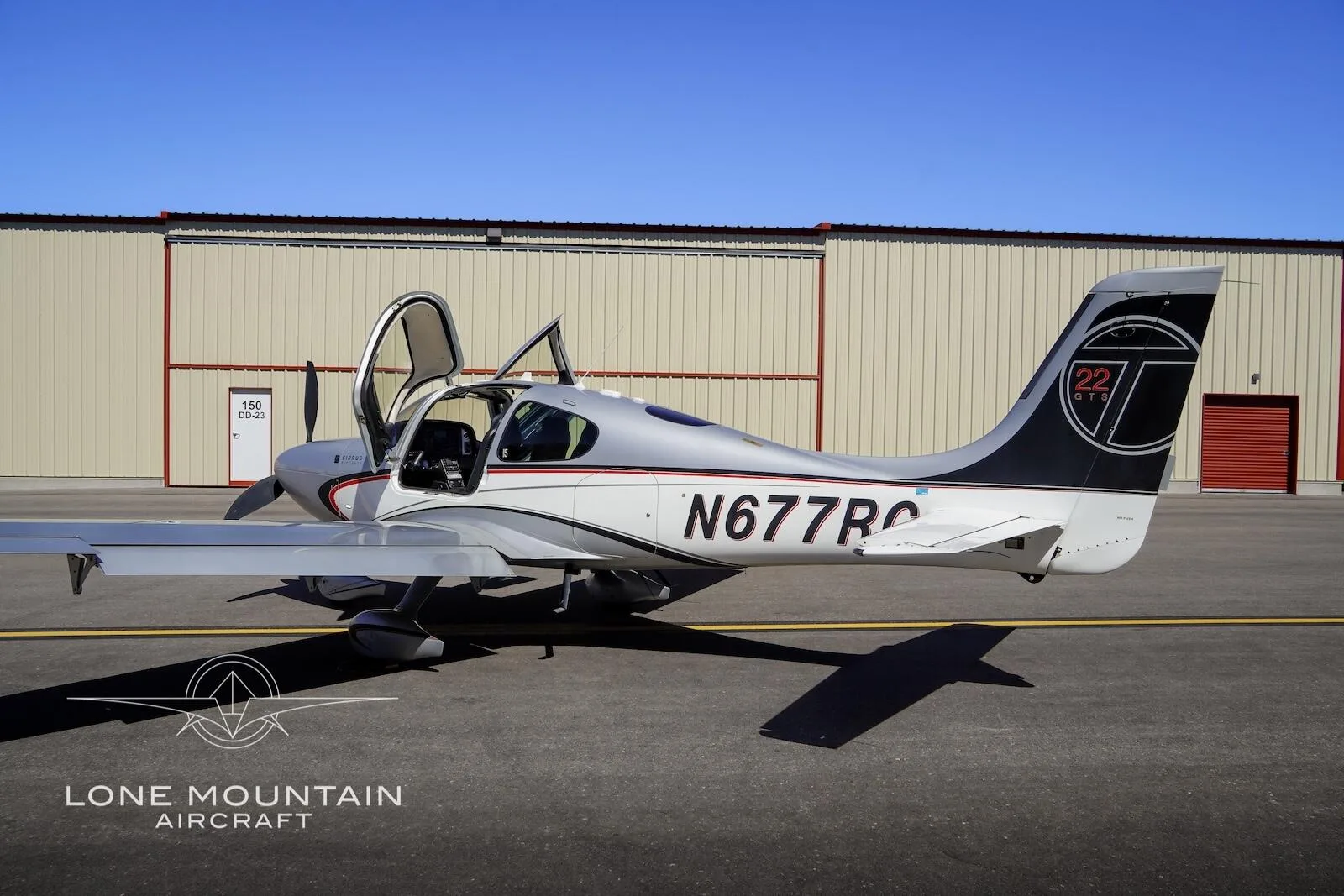 Exterior view of a 2013 Cirrus SR22T G5 GTS.
