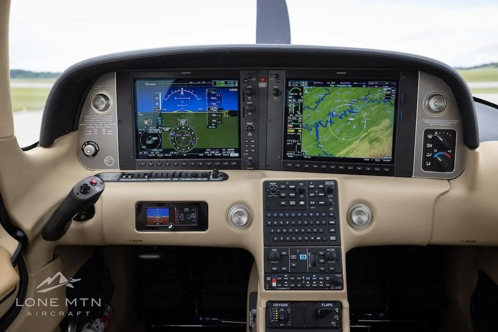 Cockpit and instrument panel of a 2022 Cirrus SR22T G6 GTS.