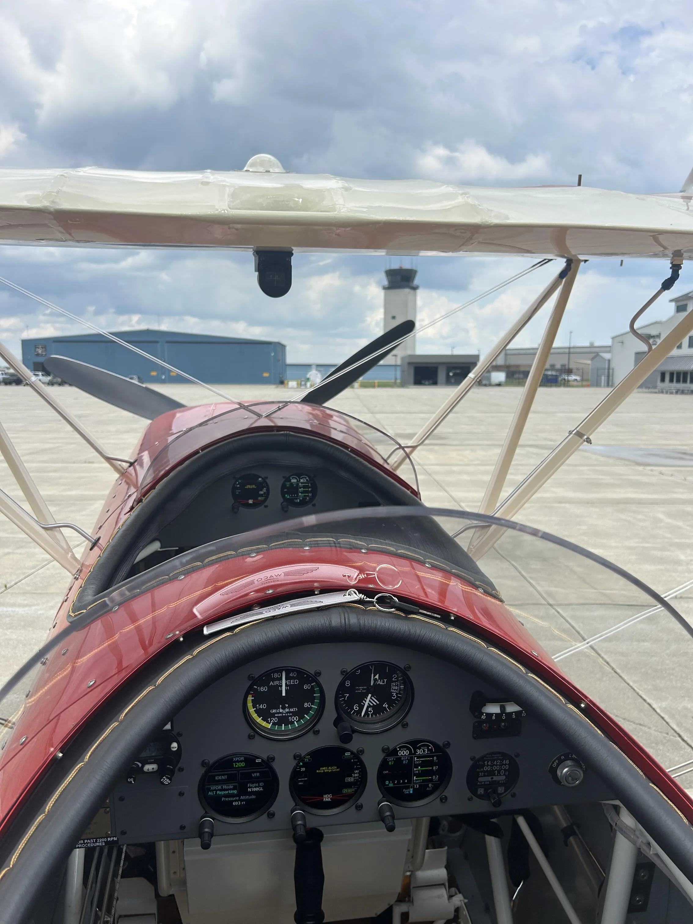 Cockpit and instrument panel of a 2021 Great Lakes 2T-1A-2.