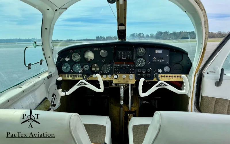 Cockpit and instrument panel of a 1964 Mooney M20C Mark 21 / Ranger.