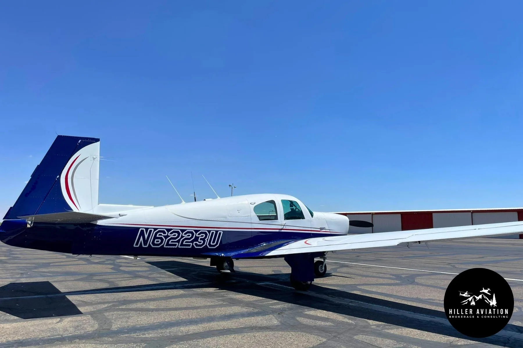 Exterior view of a 1962 Mooney M20C Mark 21 / Ranger.