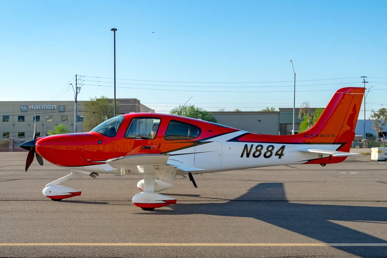 Exterior view of a 2021 Cirrus SR22 G6.