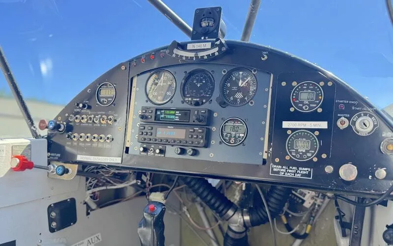 Avionics suite of a 1946 Piper PA-12 Super Cruiser.