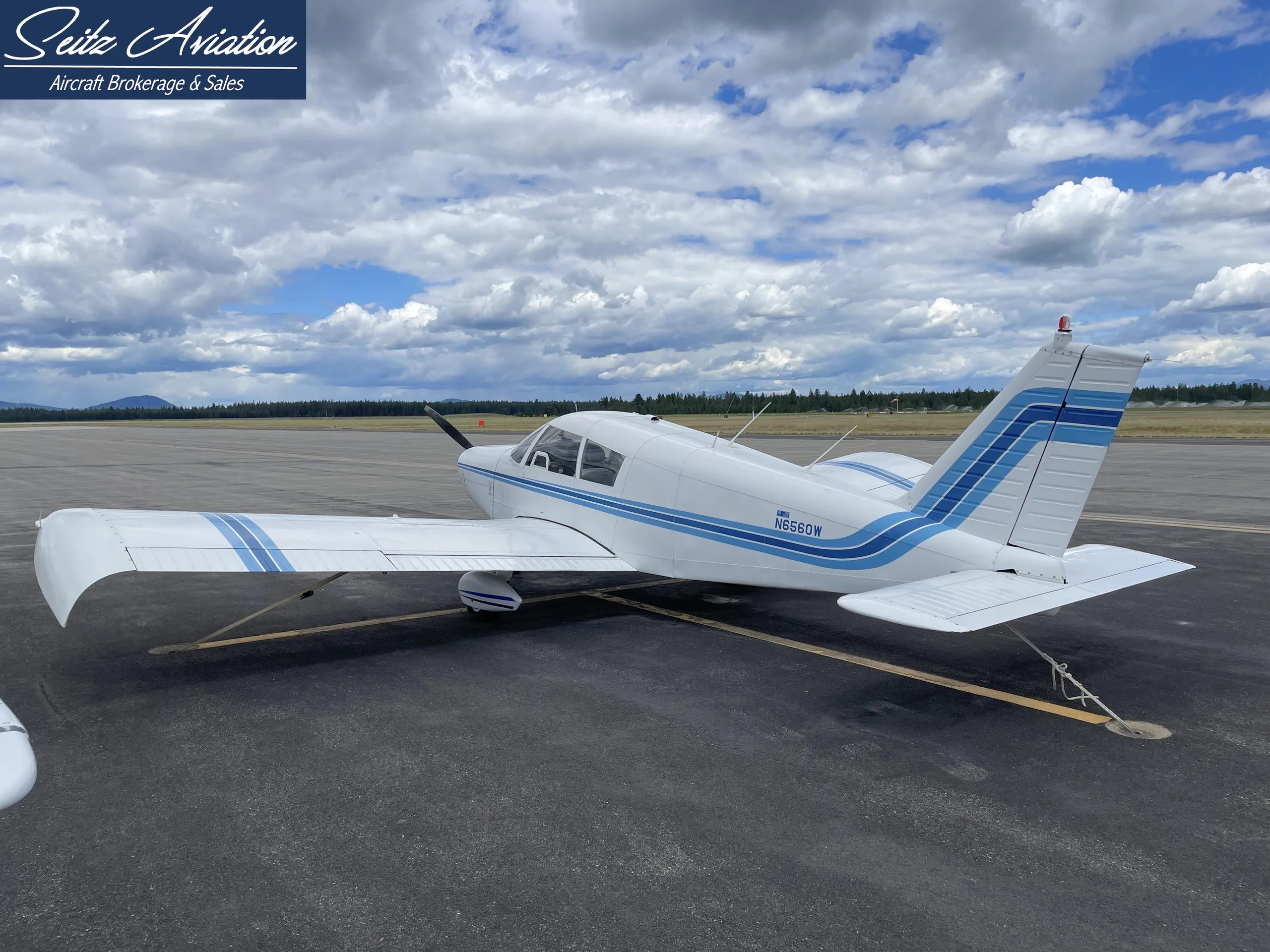 Exterior view of a 1964 Piper PA-28-140 Cherokee Cruiser.