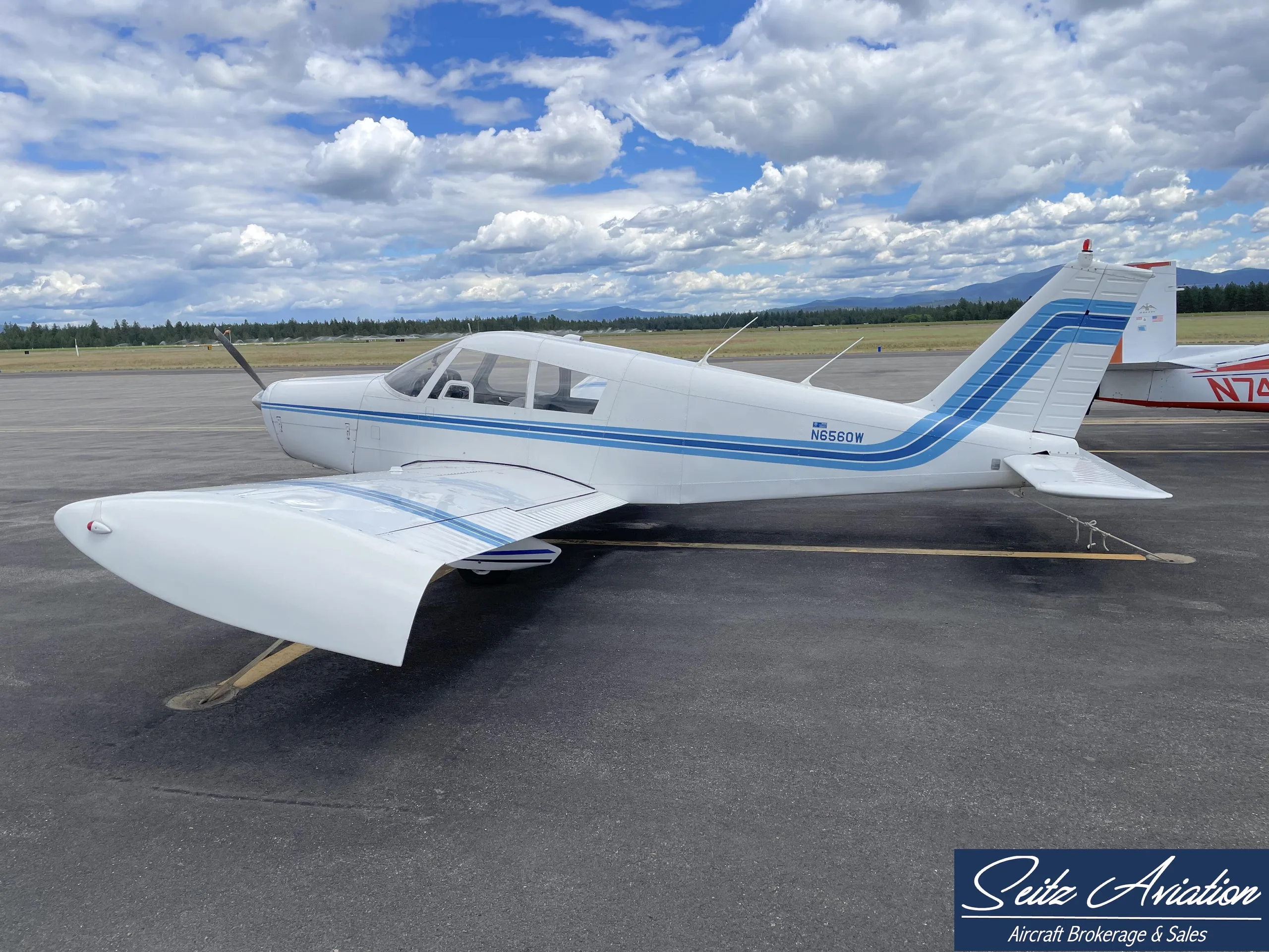 Exterior view of a 1964 Piper PA-28-140 Cherokee Cruiser.
