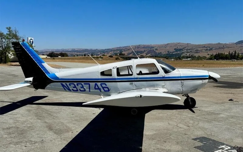 Exterior view of a 1975 Piper PA-28-180 Cherokee/Archer.