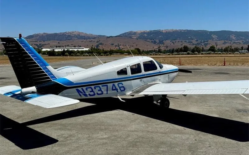 Exterior view of a 1975 Piper PA-28-180 Cherokee/Archer.