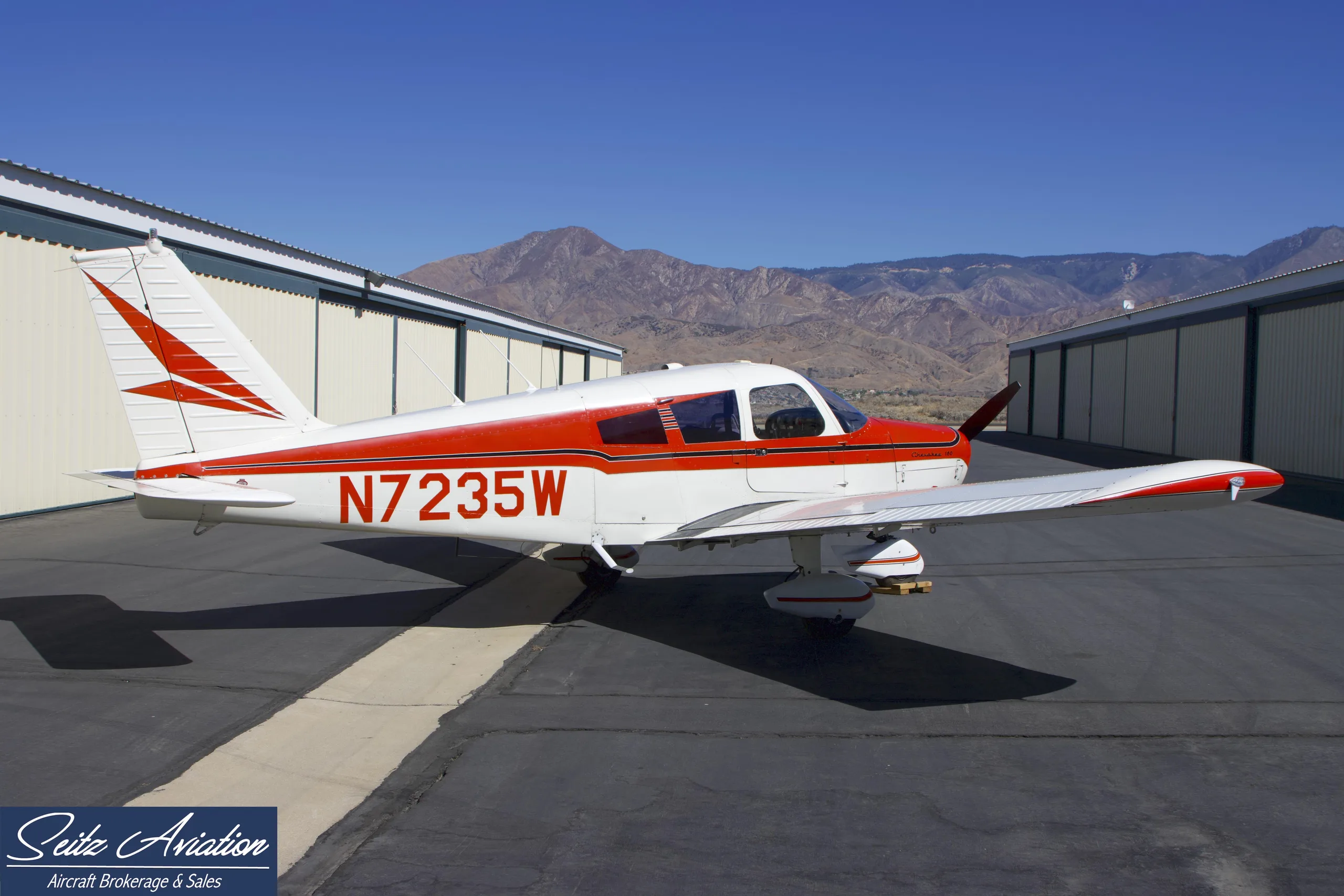 Exterior view of a 1963 Piper PA-28-180 Cherokee/Archer.