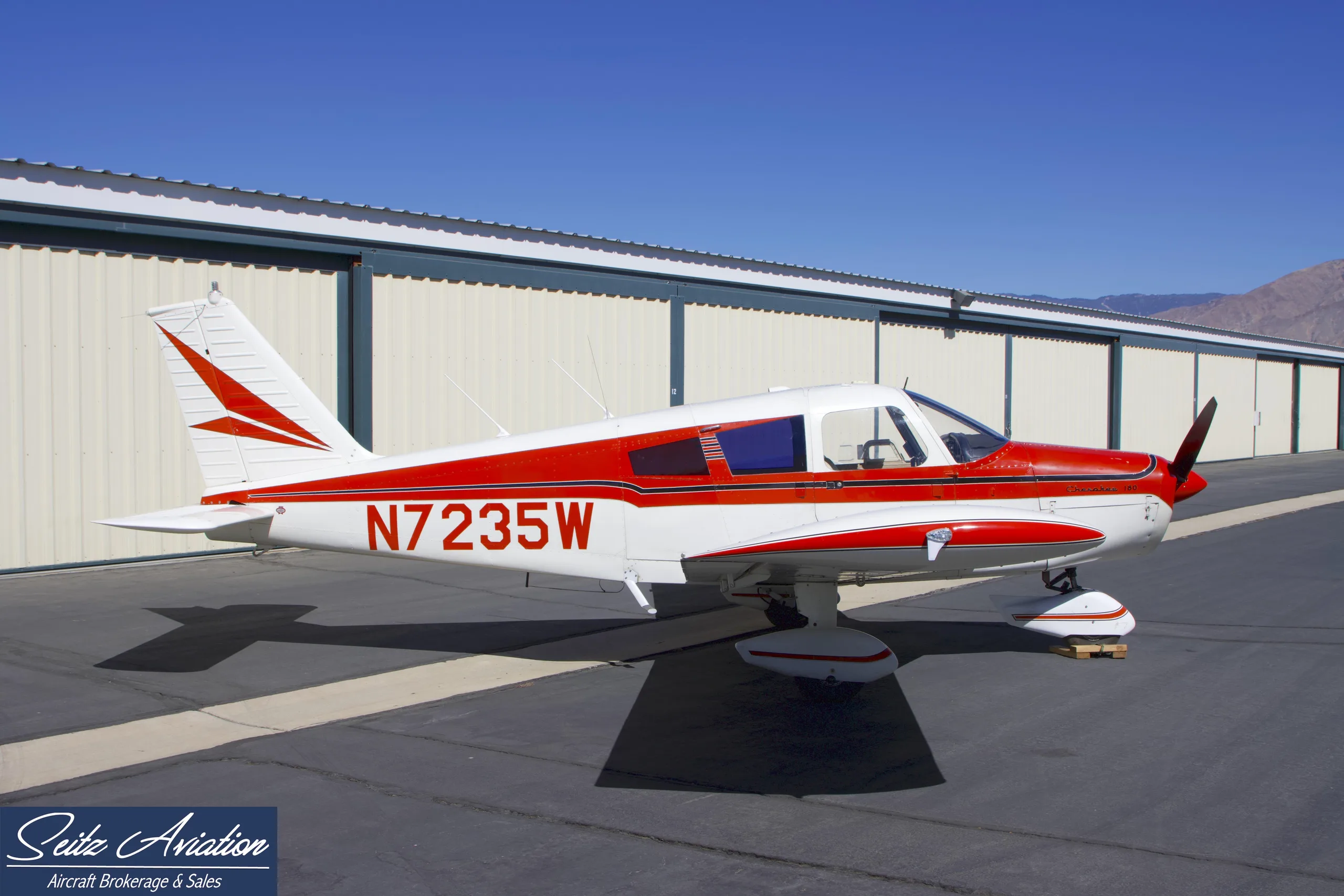 Exterior view of a 1963 Piper PA-28-180 Cherokee/Archer.