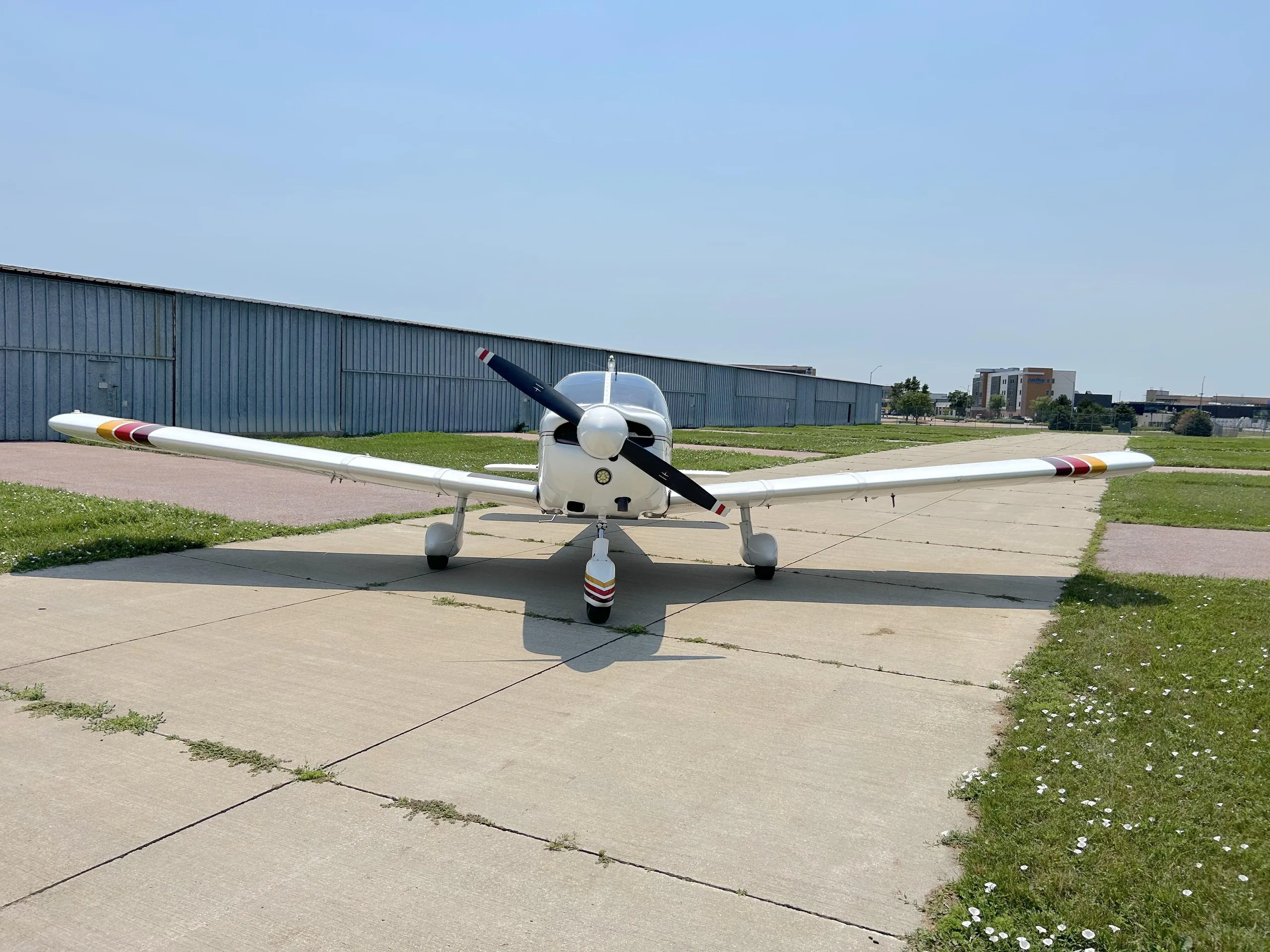 Exterior view of a 1964 Piper PA-28-235 Cherokee Pathfinder.