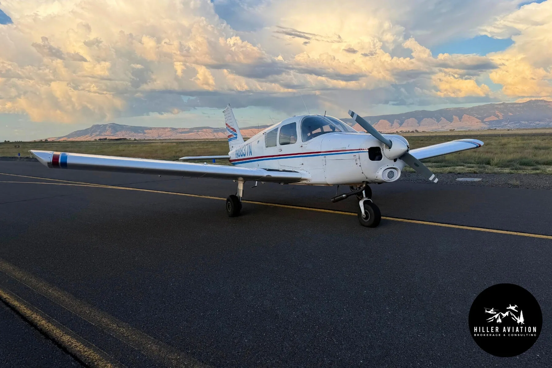 Exterior view of a 1969 Piper PA-28 Cherokee.