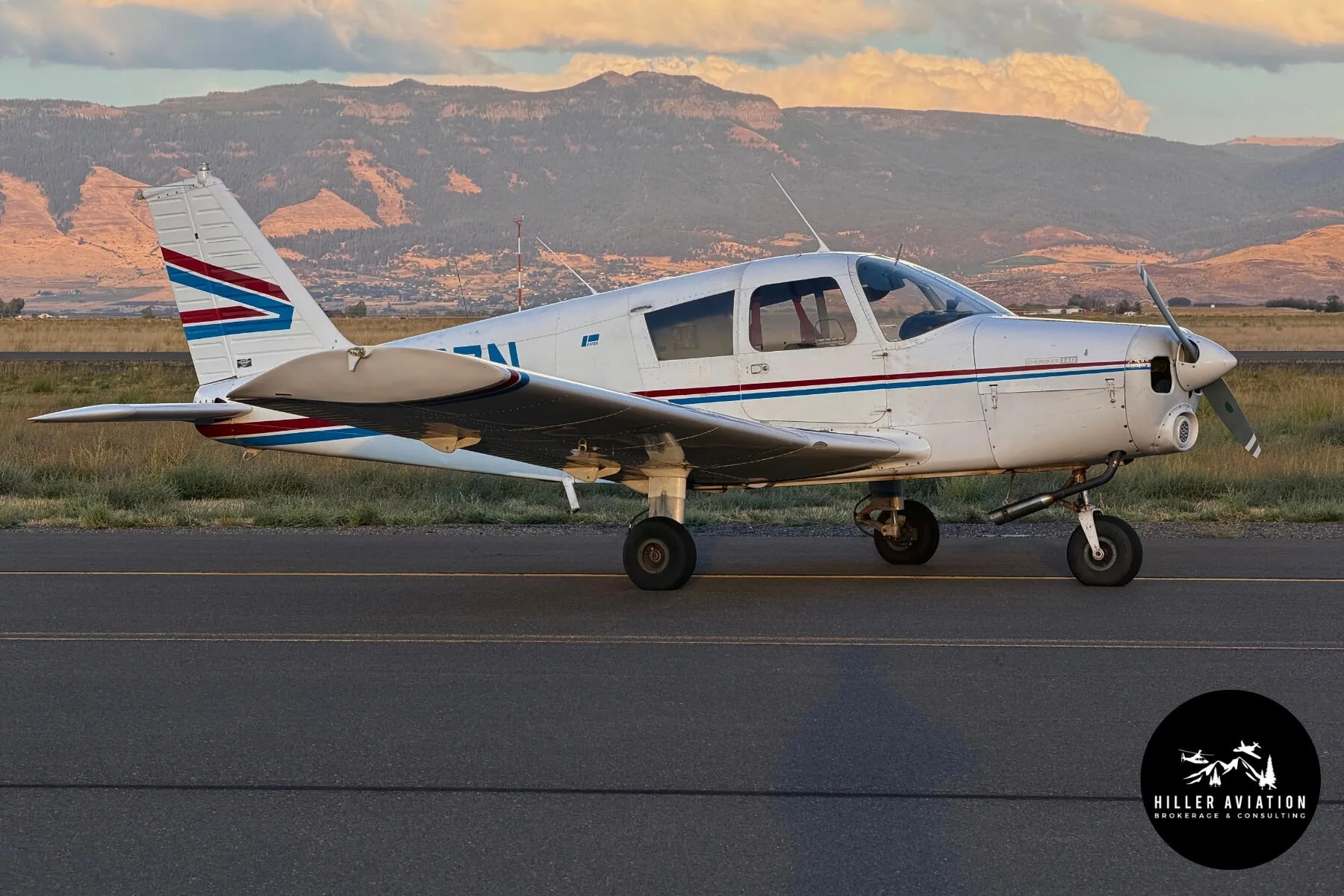 Exterior view of a 1969 Piper PA-28 Cherokee.