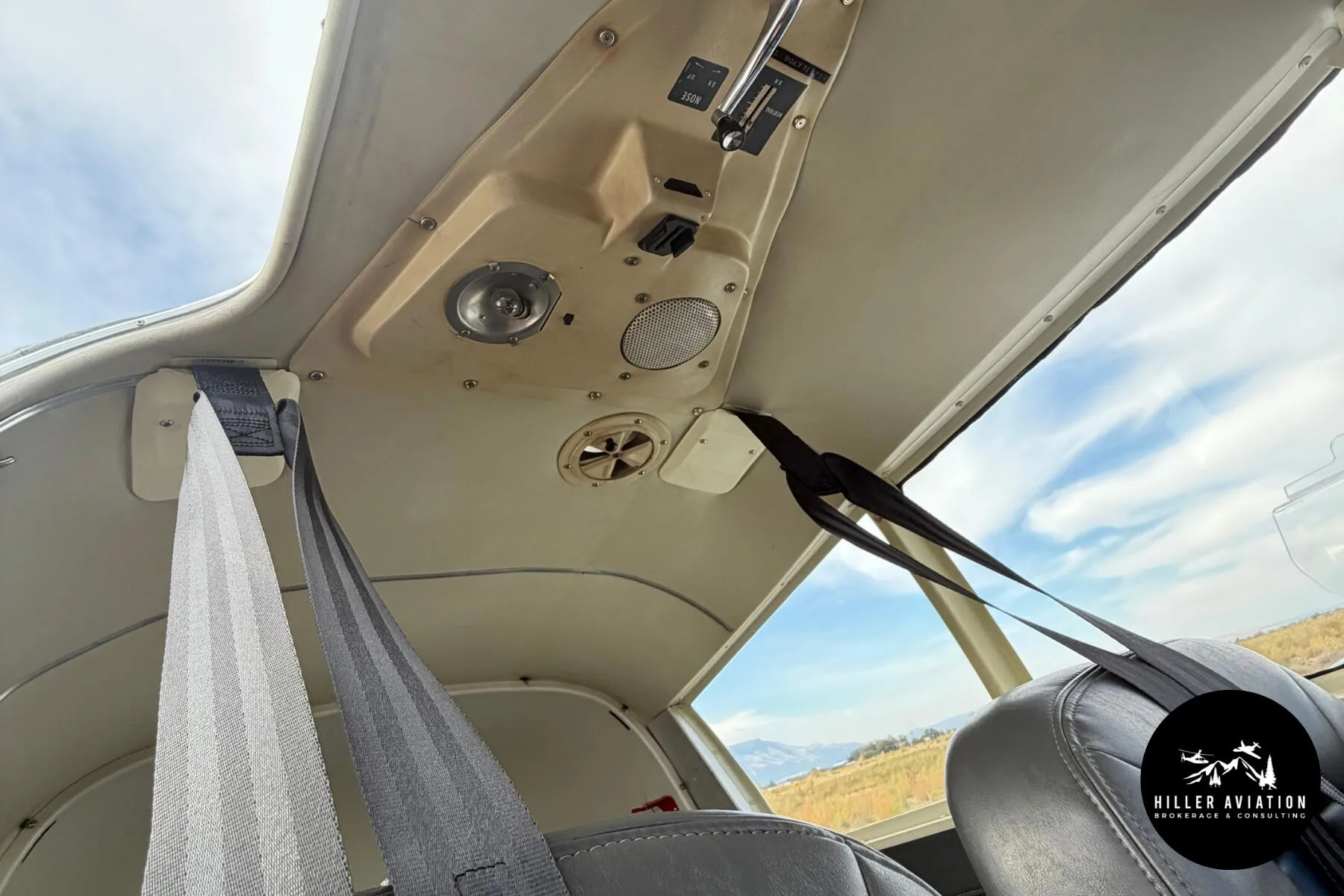 Cabin interior of a 1967 Piper PA-28 Cherokee.