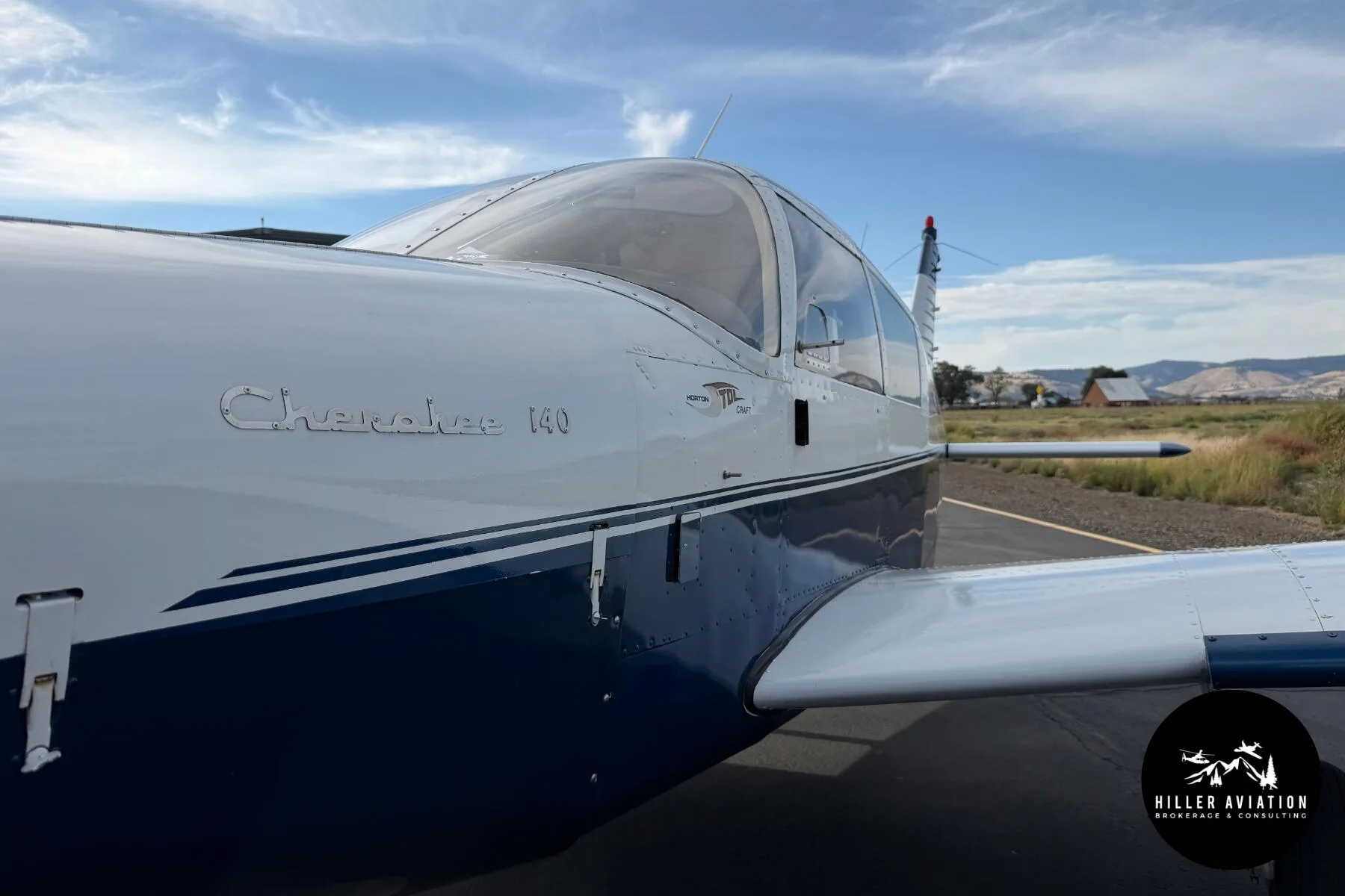 Exterior view of a 1967 Piper PA-28 Cherokee.