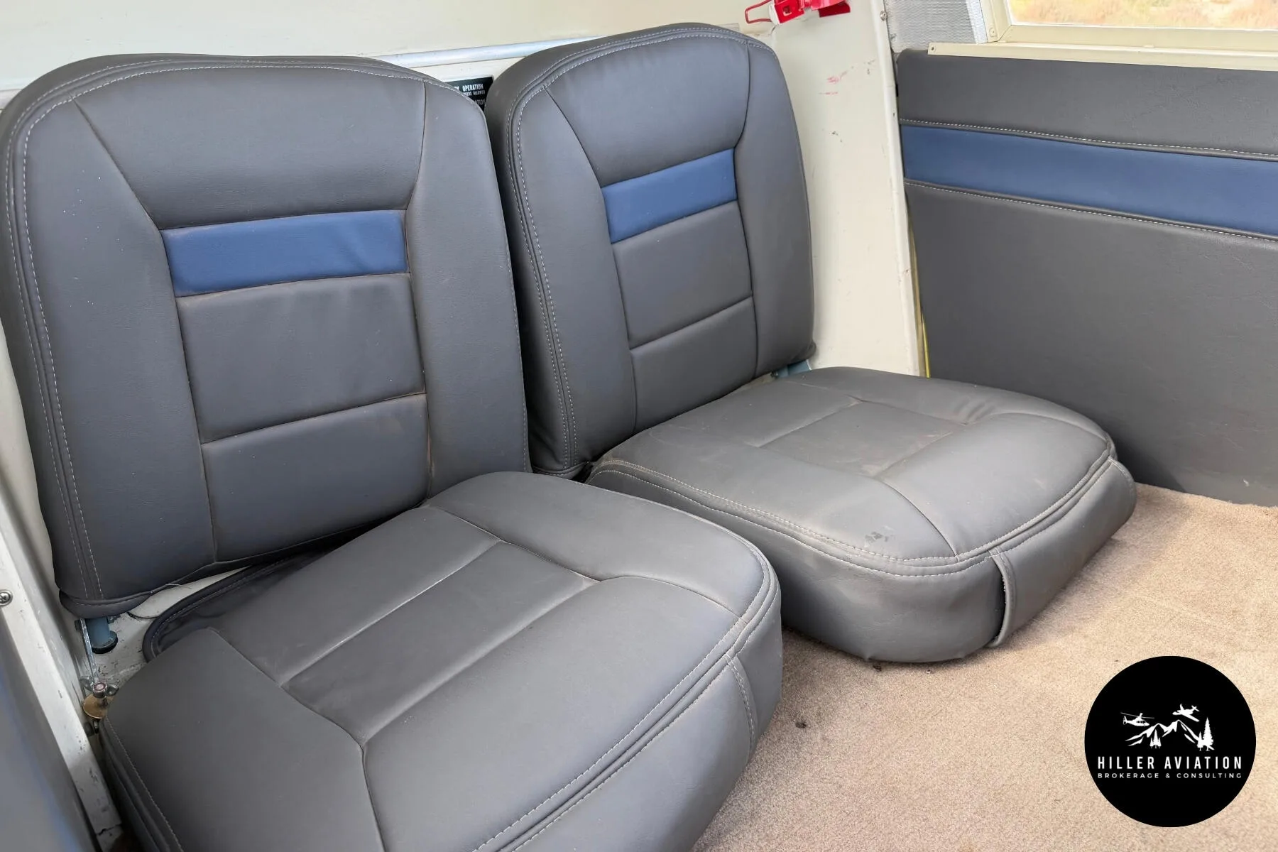 Cabin interior of a 1967 Piper PA-28 Cherokee.