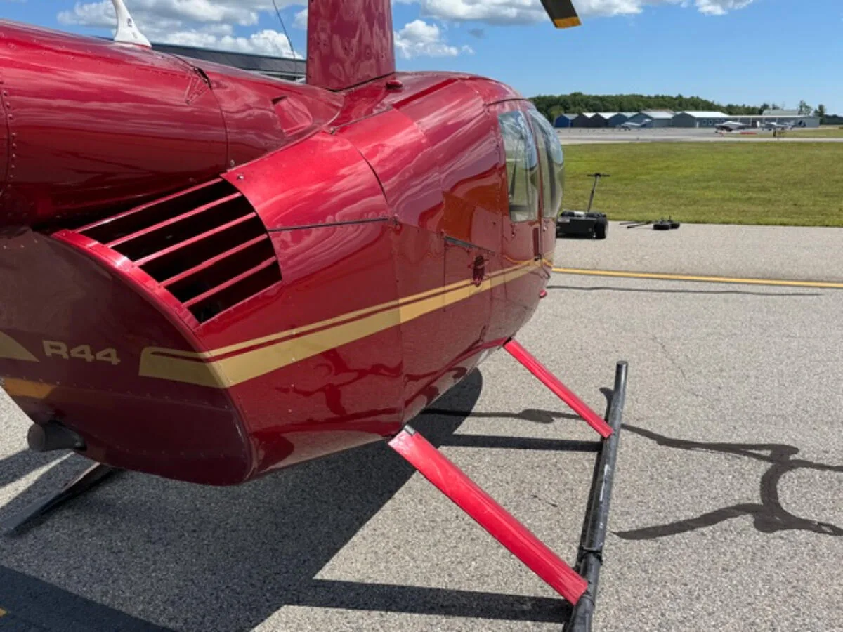 Exterior view of a 2003 Robinson R44 Raven.