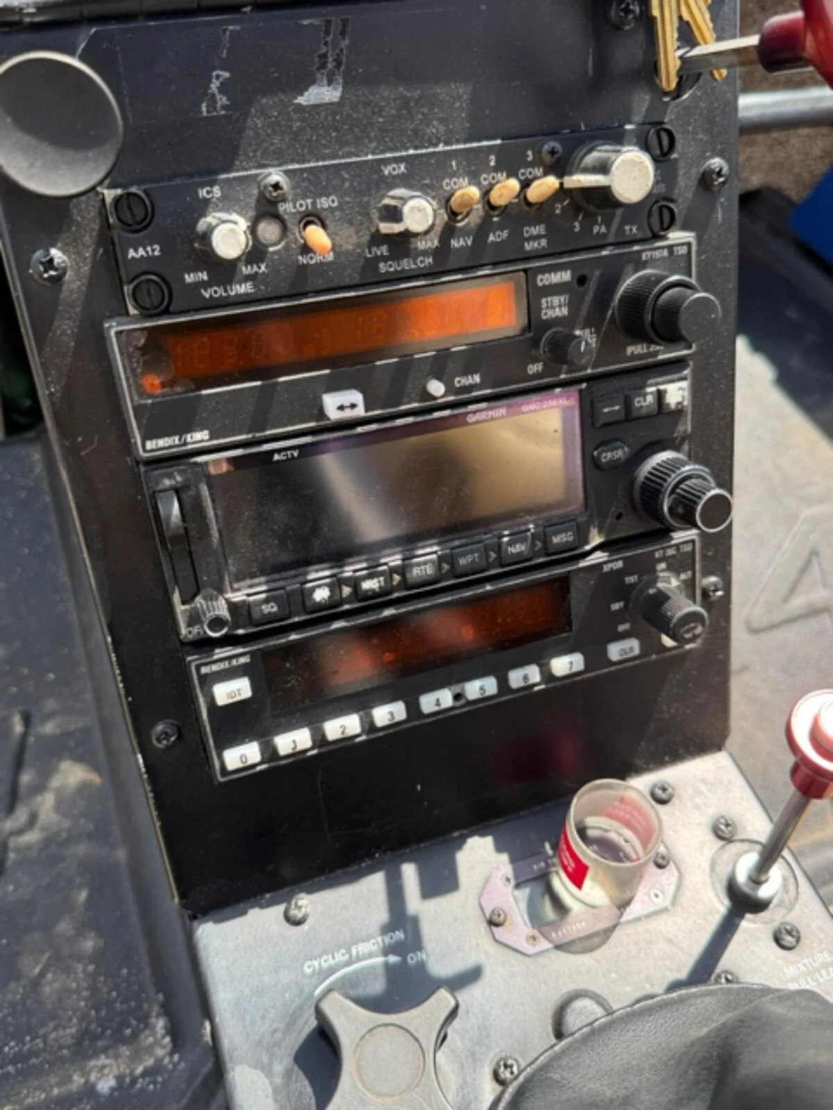 Avionics suite of a 2003 Robinson R44 Raven.