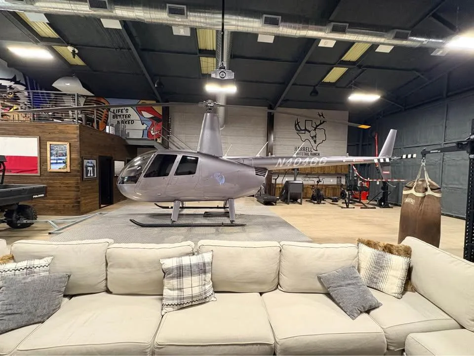 Exterior view of a 2015 Robinson R44 Raven II.