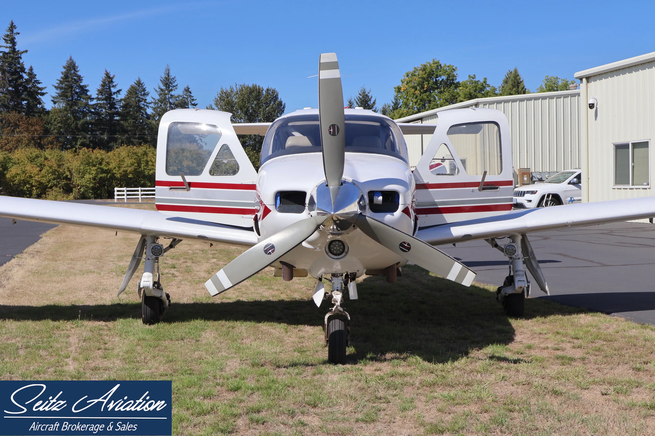 Exterior view of a 1979 Rockwell Commander 114A.
