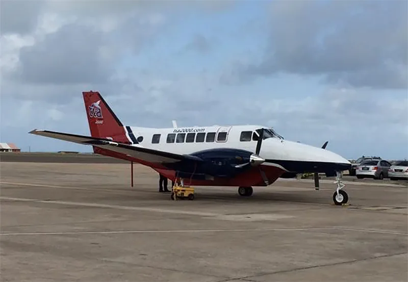 Exterior view of a 1969 Beechcraft 99, U-98.