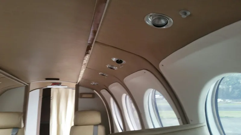 Cabin interior of a 1979 Beechcraft King Air A100.