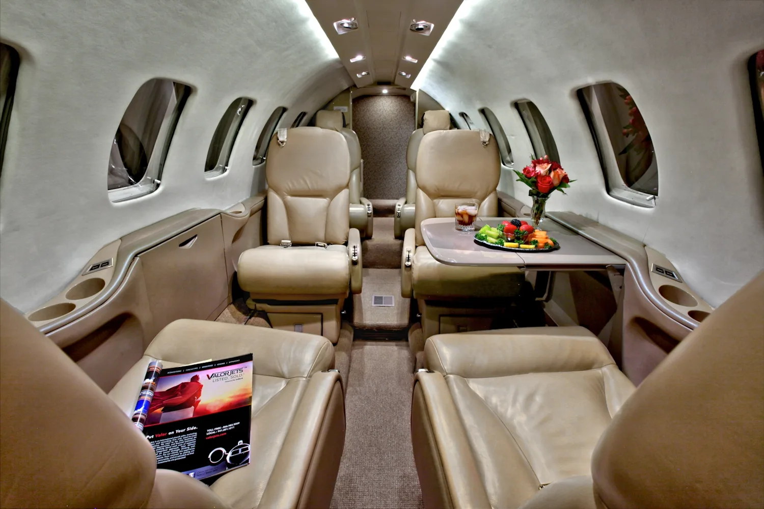 Cabin interior of a 1998 Cessna Citation Bravo.