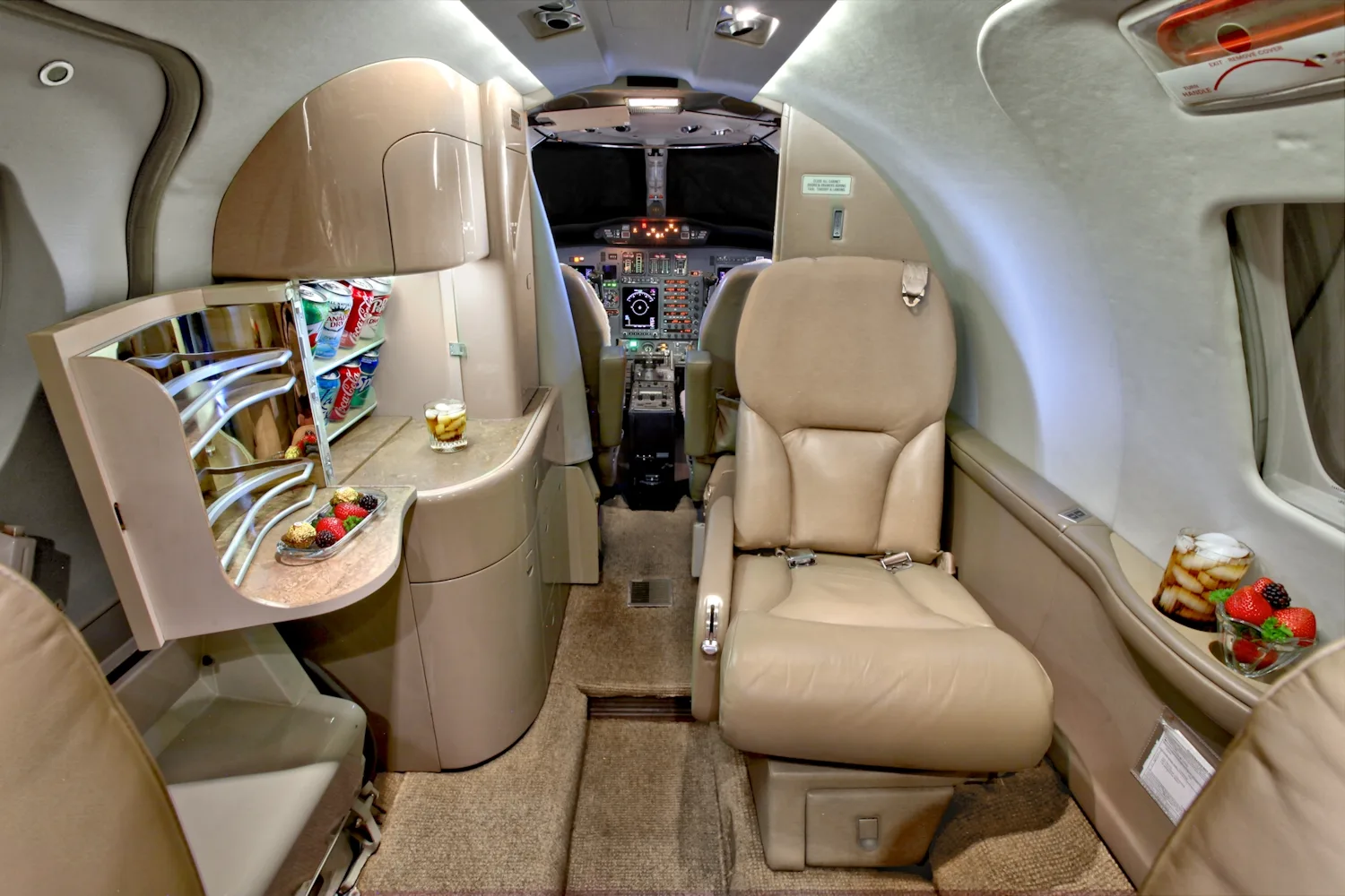 Cabin interior of a 1998 Cessna Citation Bravo.