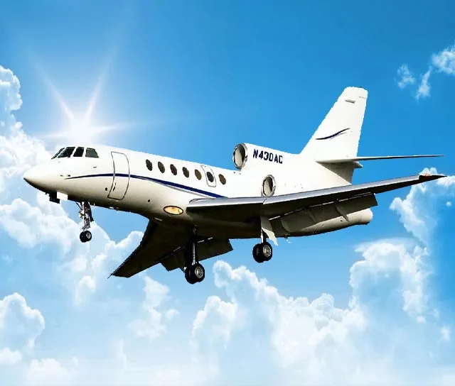 Cabin interior of a 1985 Dassault Falcon 50.