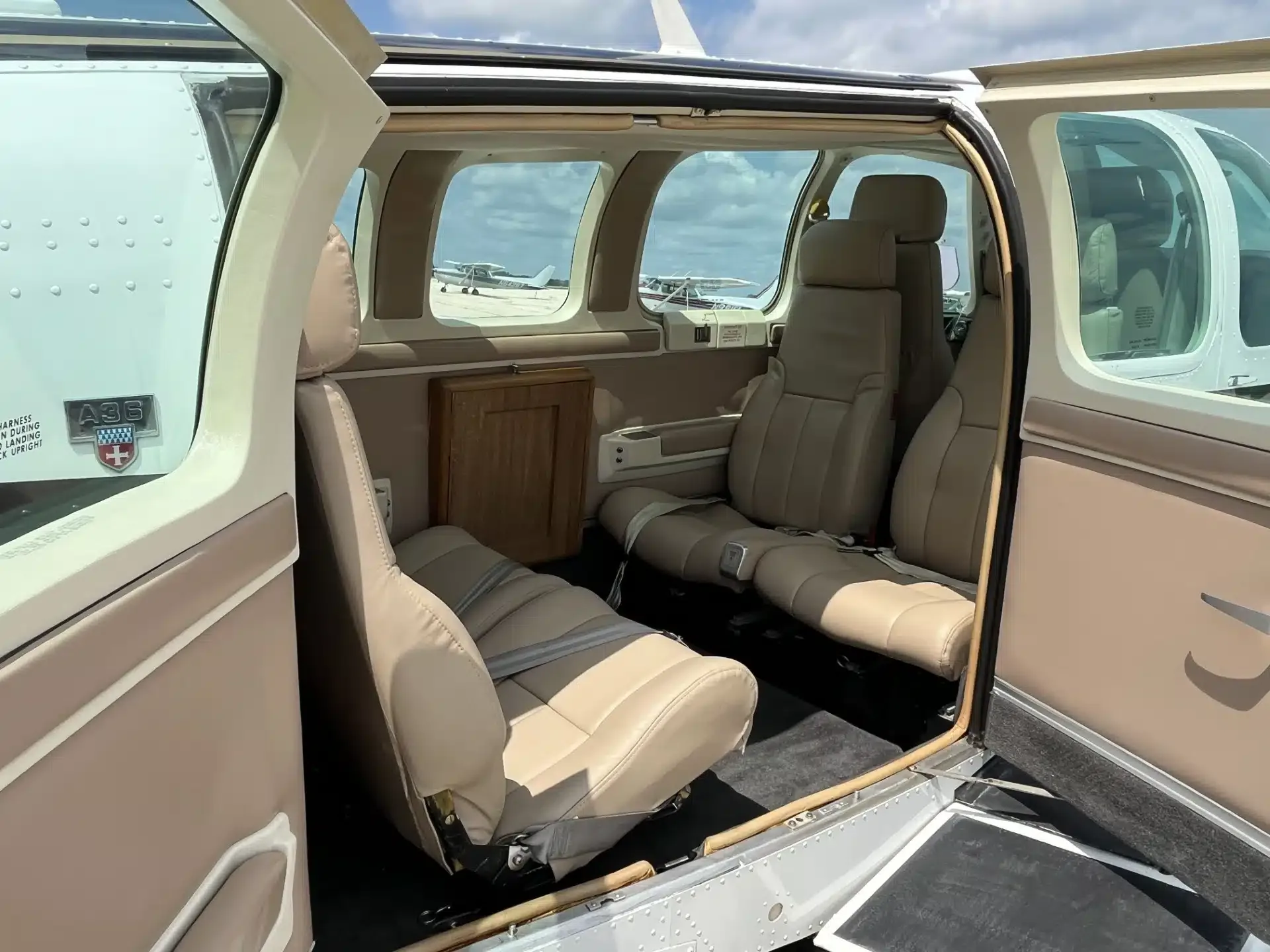 Cabin interior of a 1993 Beechcraft Bonanza A36.