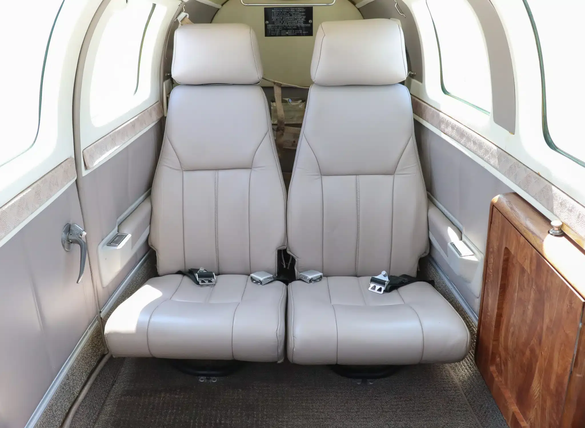 Cabin interior of a 1987 Beechcraft Bonanza A36.
