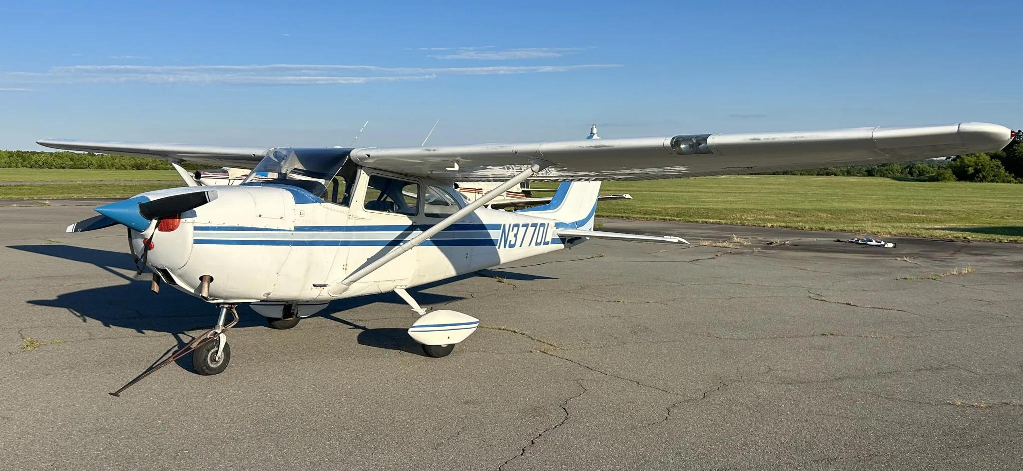 Exterior view of a 1965 Cessna 172G Skyhawk, N3770L.